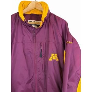 Columbia Men's Long Sleeve Zip-up University Of Minnesota Windbreaker M Medium